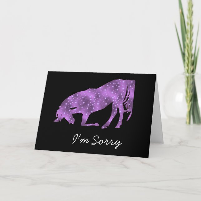 Horse Purple Star silhouette I'm Sorry Card (Front)