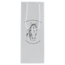 Horse quote graphic wine bag