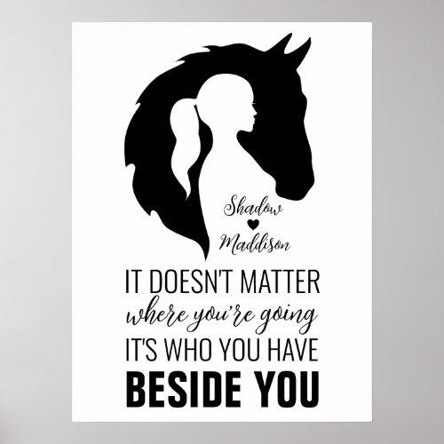 Horse quote horse and girl horse lover poster