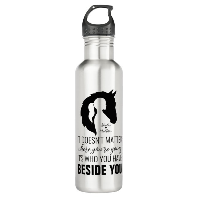 Horse quote horse and girl horse lover stainless steel water bottle (Front)