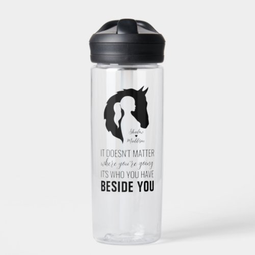 Horse quote horse and girl horse lover water bottle