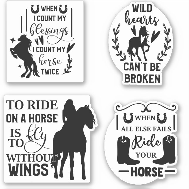 Horse quote sticker bundle  (Front)