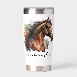 Horse Quote Watercolor Custom Photo Riding Insulated Tumbler