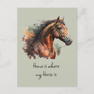 Horse Quote Watercolor Custom Photo Riding Postcard