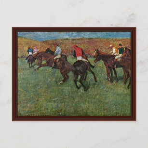 Horse Race Before The Start By Edgar Degas Postcard