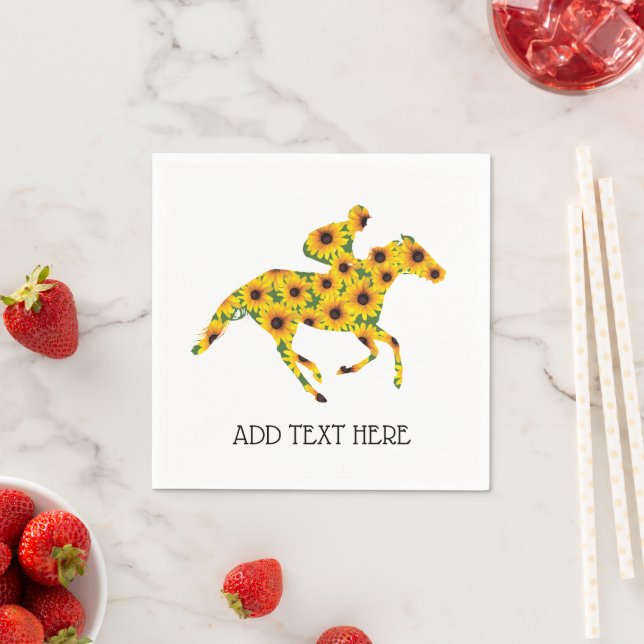 Horse Race Black Eyed Susan Flowers Napkins (Insitu)