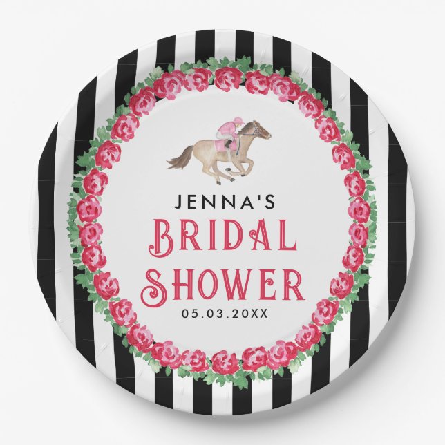 Horse Race Derby Bridal Shower Paper Plates (Front)