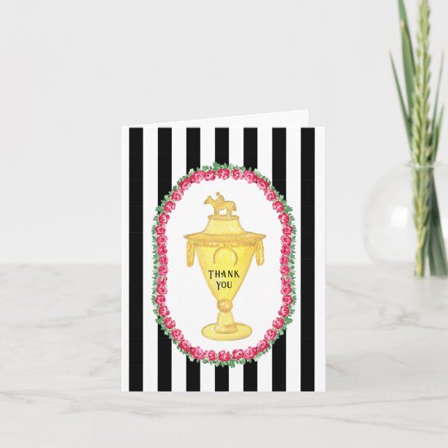 Horse Race Derby Bridal Shower Thank You Card (Front)