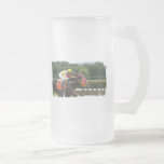 Horse Race Finish Frosted Beer Mug