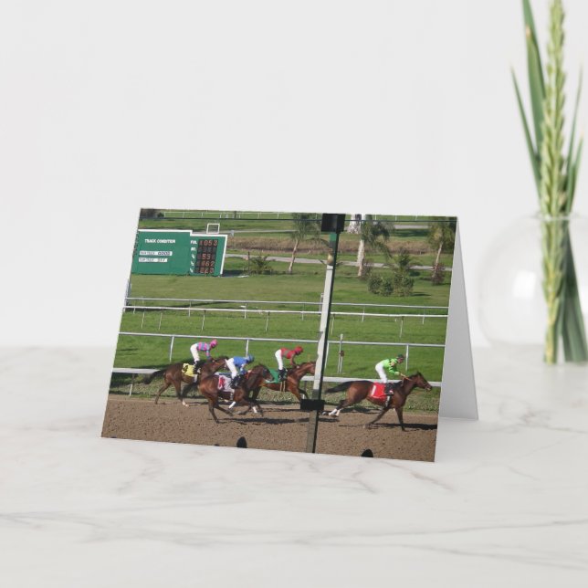 Horse Race Greeting Card (Front)