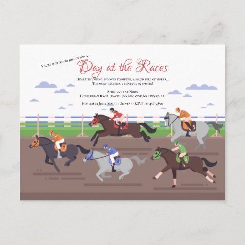 Horse Race Invitation Post Card