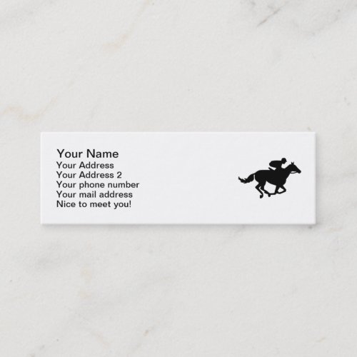Horse race racing business card