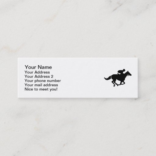 Customizable Horse race racing business card