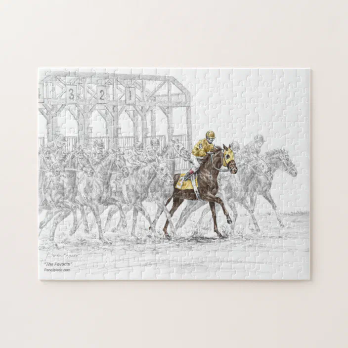Horse Race Starting Gate Jigsaw Puzzle Zazzle Com