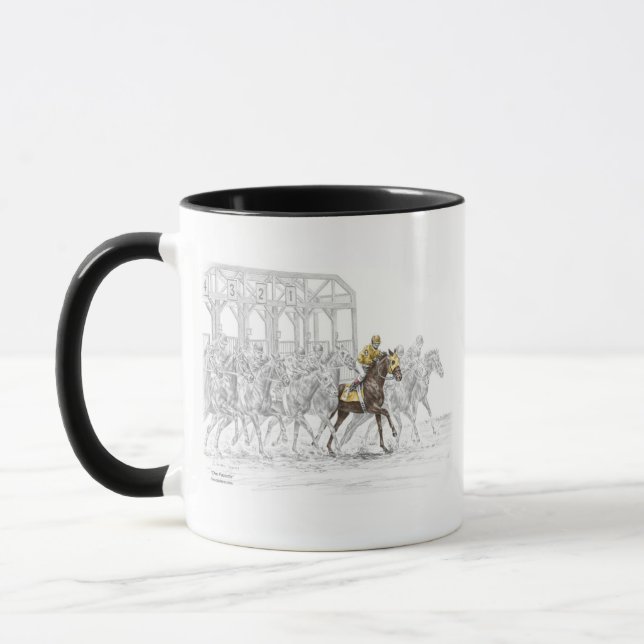 Horse Race Starting Gate Mug (Left)