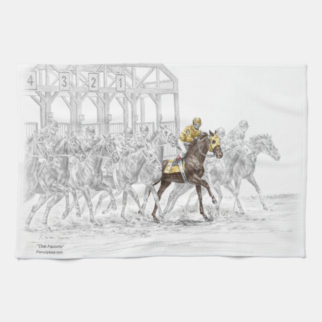 Horse Race Starting Gate Towel (Horizontal)