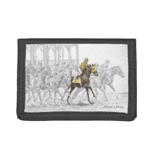 Horse Race Starting Gate Tri-fold Wallet