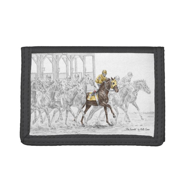 Horse Race Starting Gate Trifold Wallet (Front)