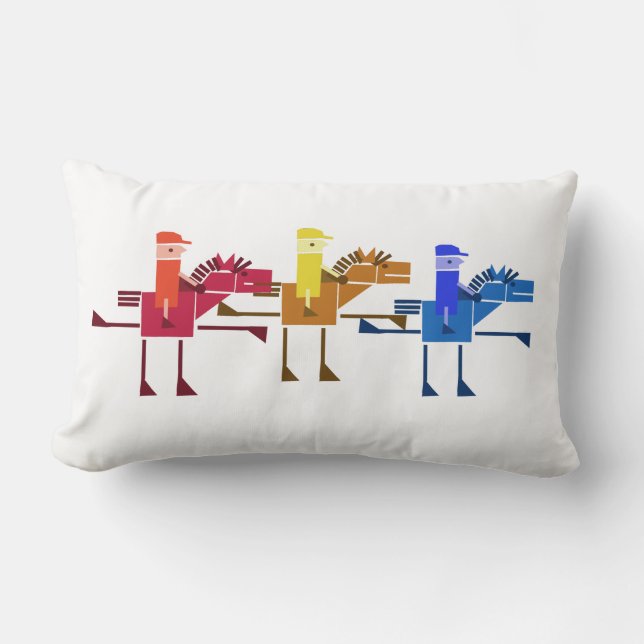 Horse races lumbar pillow (Front)