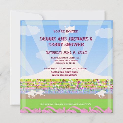 Horse Racetrack Jack &amp; Jill Shower Party - Announcement