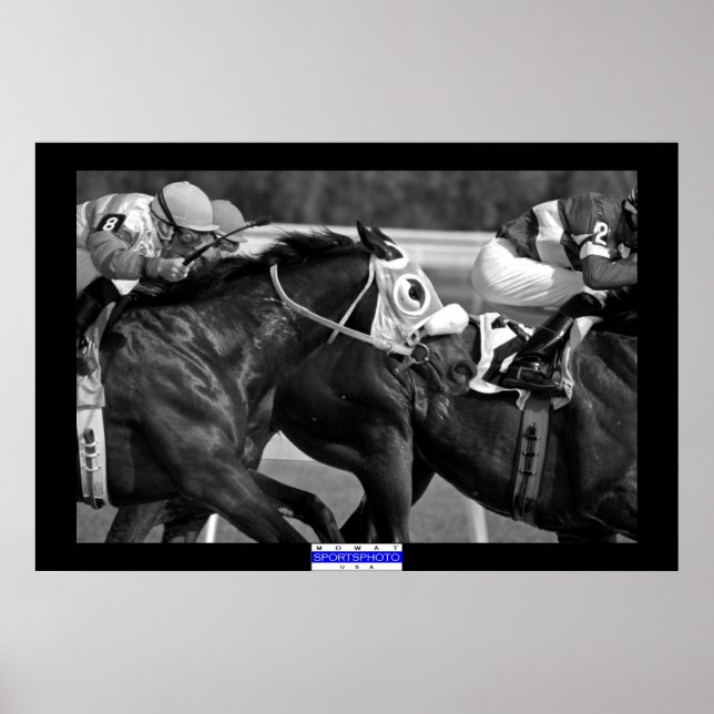 Horse Racing 002 B&W Mowat SpPh Poster (Front)