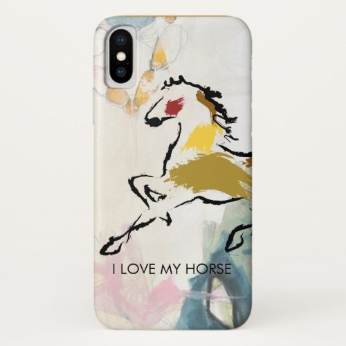 Horse Racing Abstract Painting iPhone XS Case
