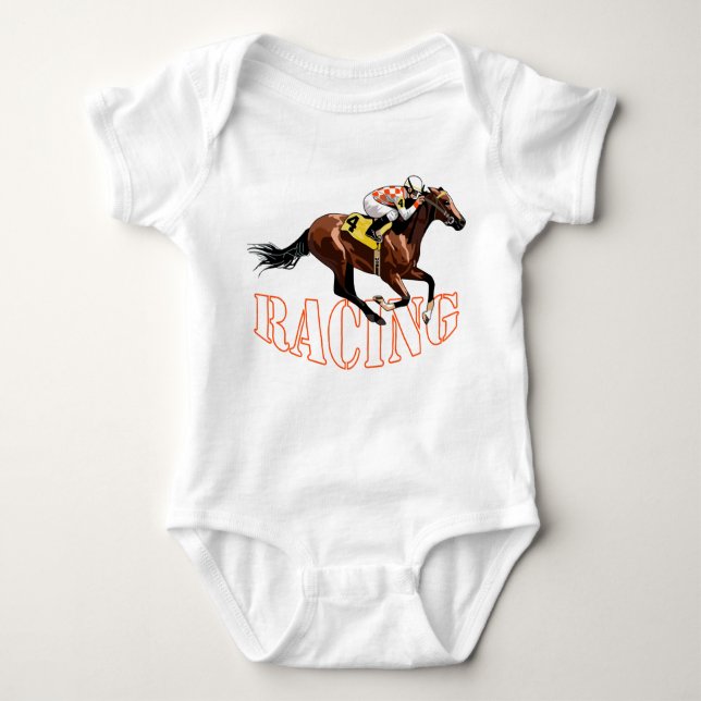 Horse Racing Baby Bodysuit (Front)