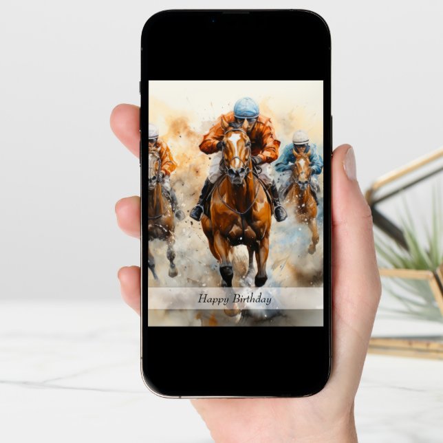 Horse Racing Birthday Card (Front Digital)
