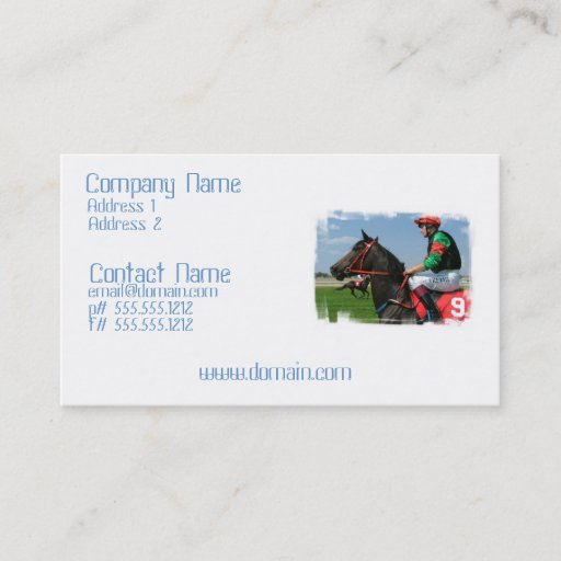 Customizable Horse Racing Business Card
