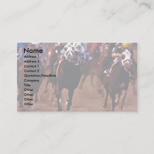 Horse racing business card