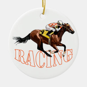 Horse Racing Ceramic Ornament