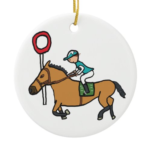 Horse Racing Ceramic Ornament