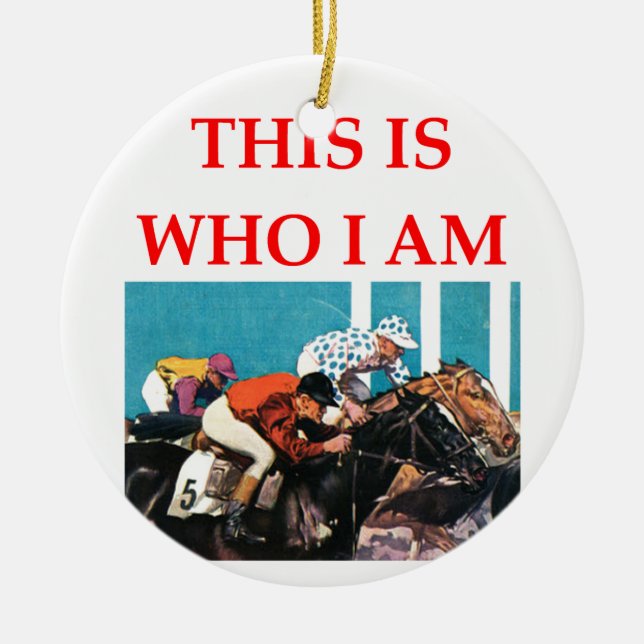horse racing ceramic ornament (Front)