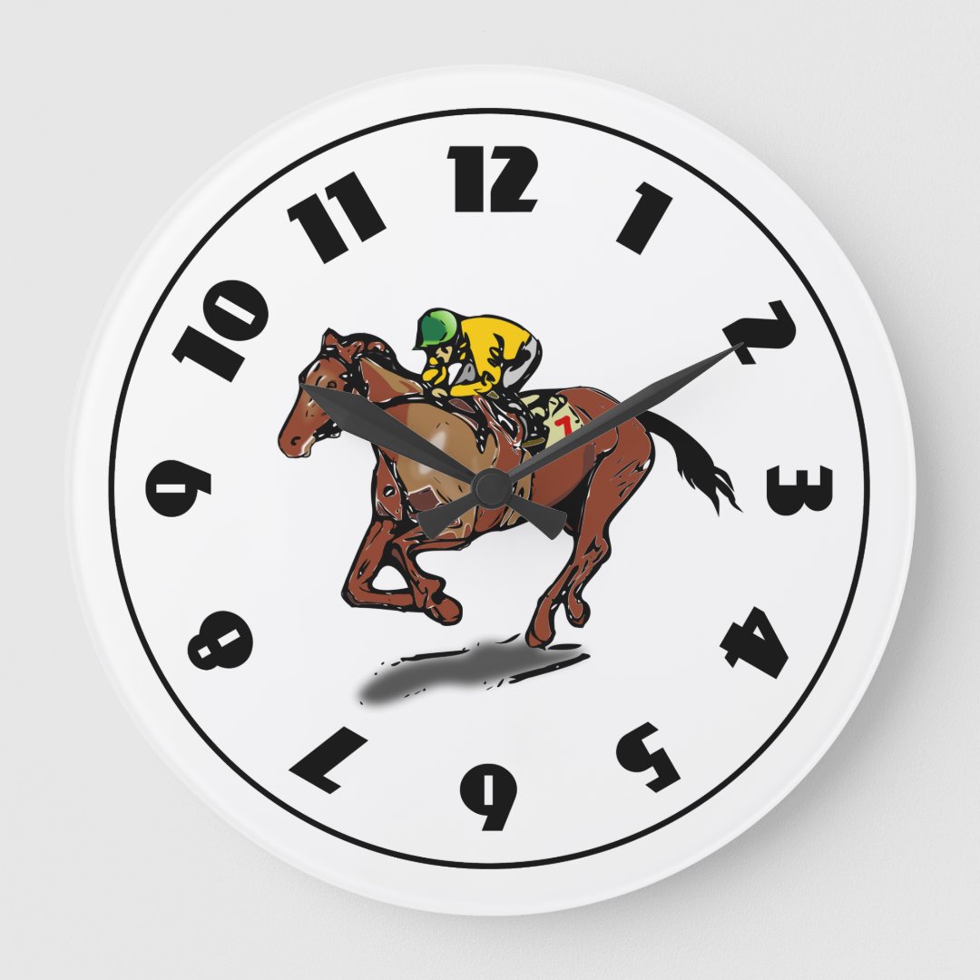 Horse Racing Clock | Zazzle