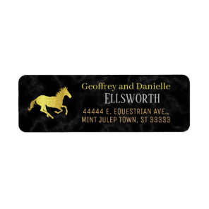 Horse Racing Derby Black Gold Return Address Label