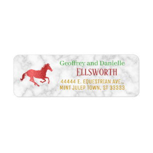 Horse Racing Derby Colorful Spring Return Address Label