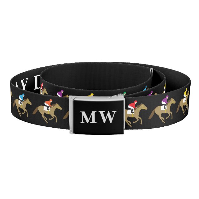 Horse Racing Derby Day Jockeys Monogram Belt (Coil)