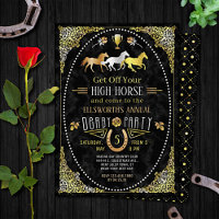 Horse Racing Derby Day Party Art Deco Black Gold