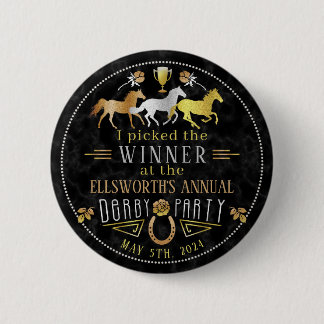 Horse Racing Derby Day Party Art Deco Winner Prize Button