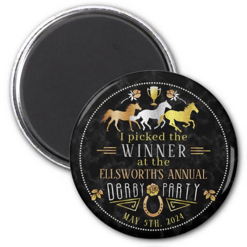 Horse Racing Derby Day Party Art Deco Winner Prize Magnet