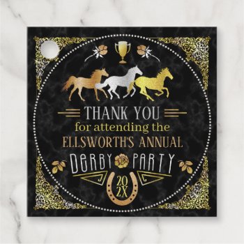 Horse Racing Derby Day Party Black Gold Thank You Favor Tags by FancyCelebration at Zazzle