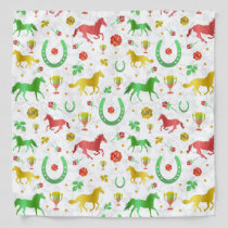Horse Racing Derby Day Party Colorful Pattern Bandana