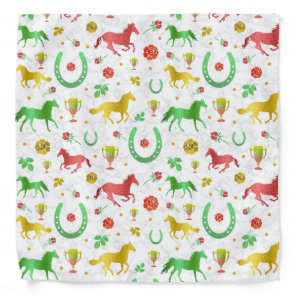 Horse Racing Derby Day Party Colorful Pattern Bandana