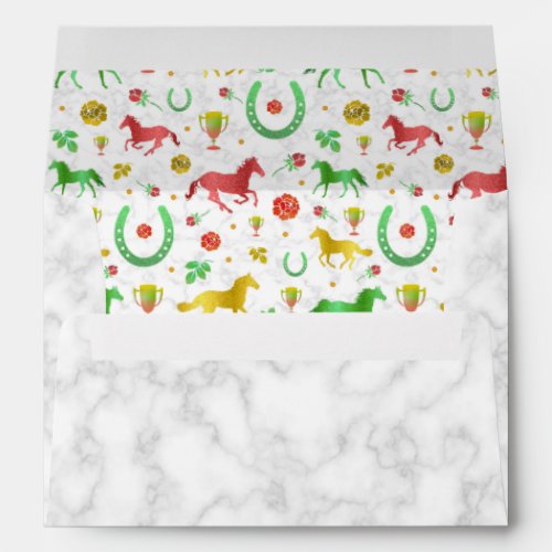 Horse Racing Derby Day Party Colorful Pattern Envelope
