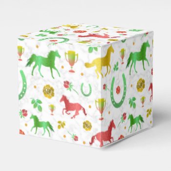 Horse Racing Derby Day Party Colorful Pattern Favor Boxes by FancyCelebration at Zazzle