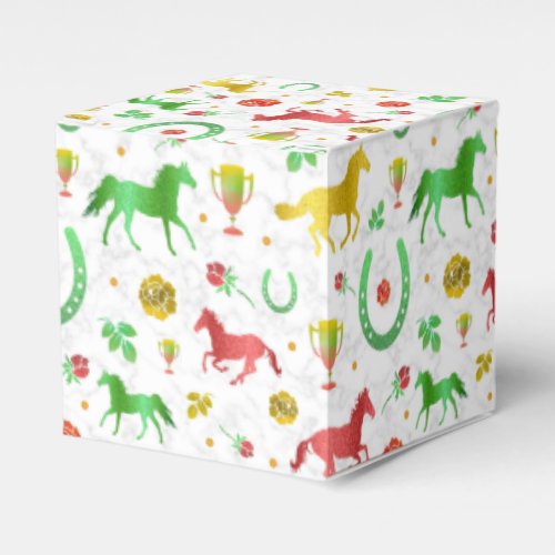 Horse Racing Derby Day Party Colorful Pattern Favor Boxes