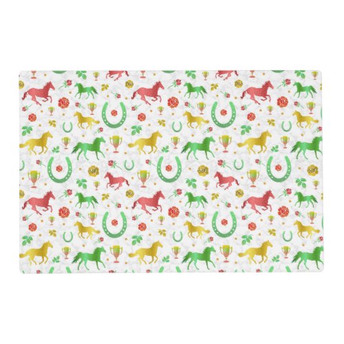 Horse Racing Derby Day Party Colorful Pattern Placemat