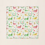 Horse Racing Derby Day Party Colorful Pattern Scarf<br><div class="desc">Celebrate your favorite horse racing derby with this gorgeous pattern. The repeating design is made in bright spring shades of green, gold, and red on a white / gray background with a slight marble effect. The ornate pattern includes horses, trophies, horseshoes, and roses. Contact FancyCelebration for changes. See the matching...</div>