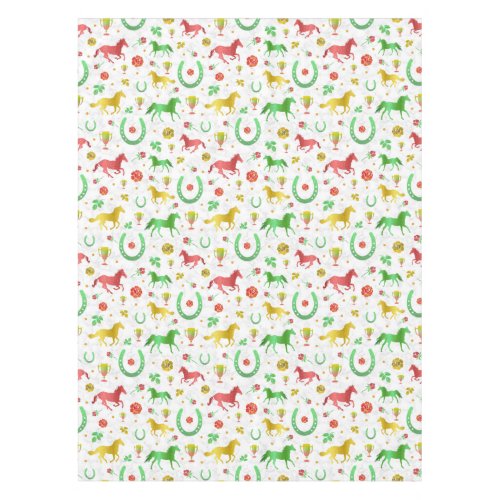 Horse Racing Derby Day Party Colorful Pattern Tablecloth