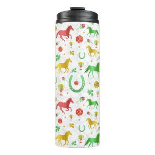 Horse Racing Derby Day Party Colorful Pattern Thermal Tumbler